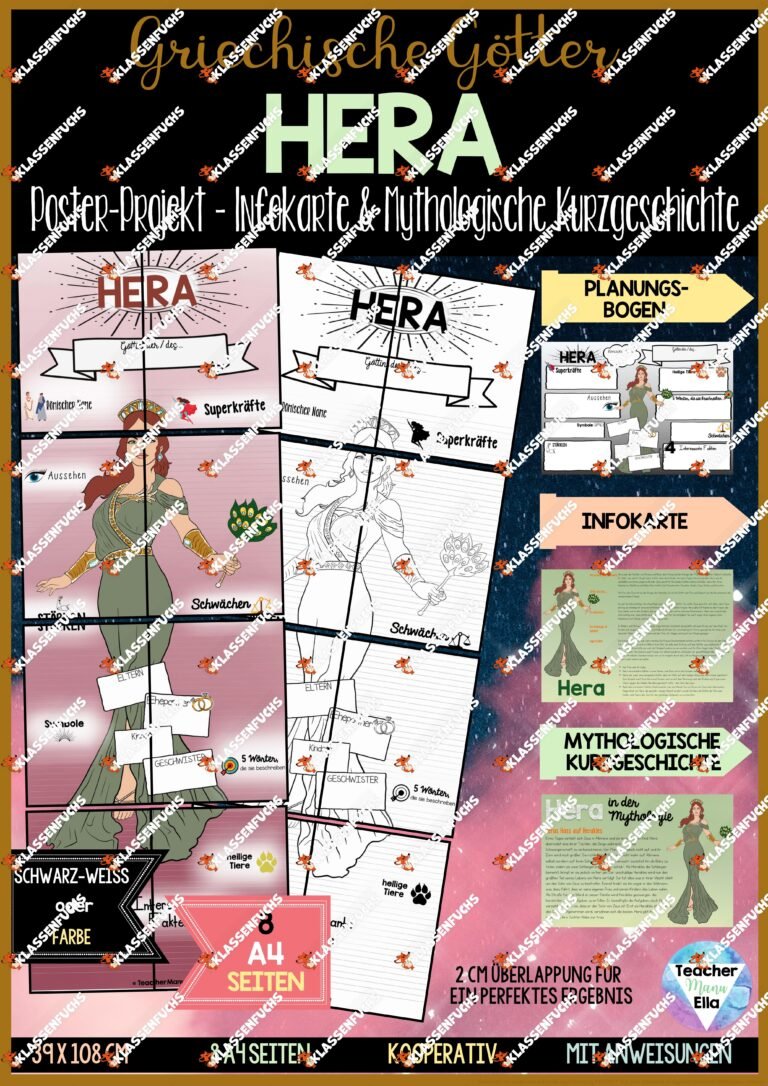 Griechische Götter des Olymp – HERA Poster-Projekt + Steckbrief